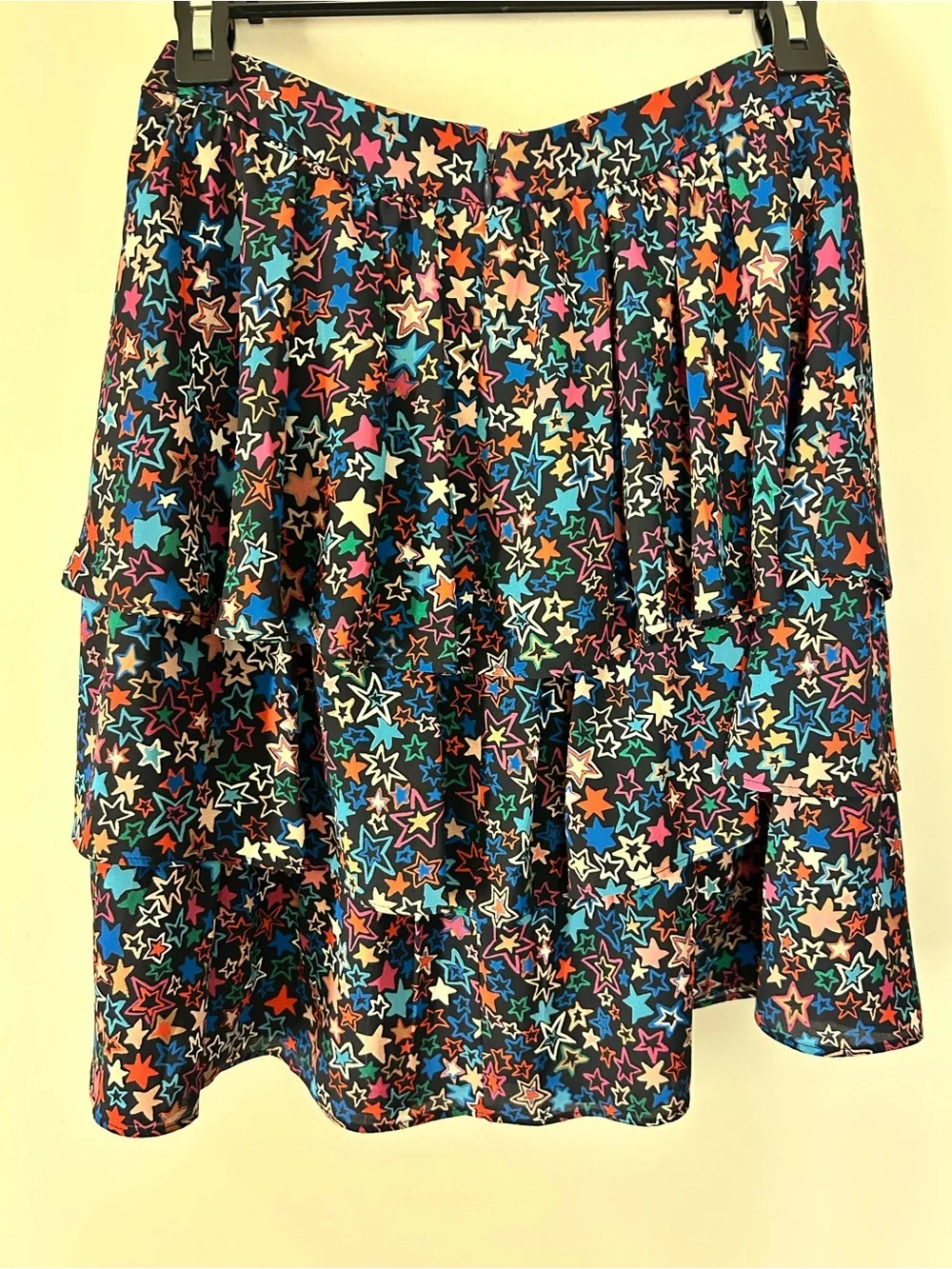 J. Crew tiered Skirt with Multicolor Star Print